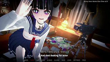 Cute Short Hair Lesbian Friend Eats Cunt Sex Scene From Hentai Game Bunny Hero Teases Part-Time