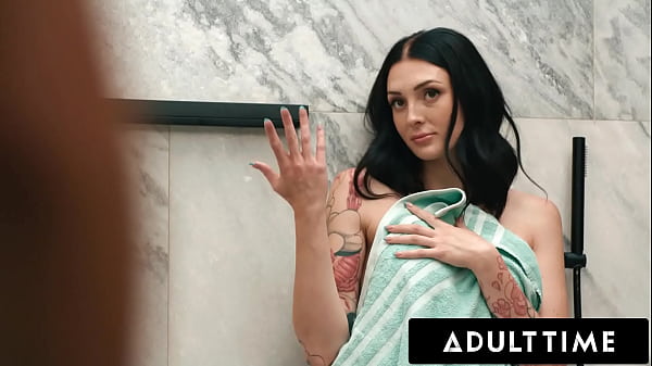 ADULT TIME - Charlotte Sins CAUGHT Riding Dildo In Shower, Abuses Her Roomie's Prick To Finish The Job!