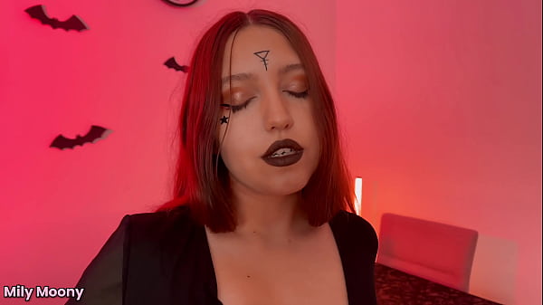 Steamy Auburn-haired Witch In Shiny Pantyhose Tricks You And Obliges To Inside Load Her Cunt
