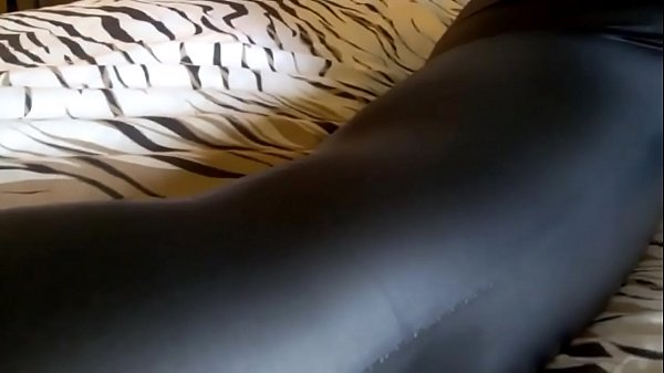 Black Pantyhose Under Black Drenched Look Leggings