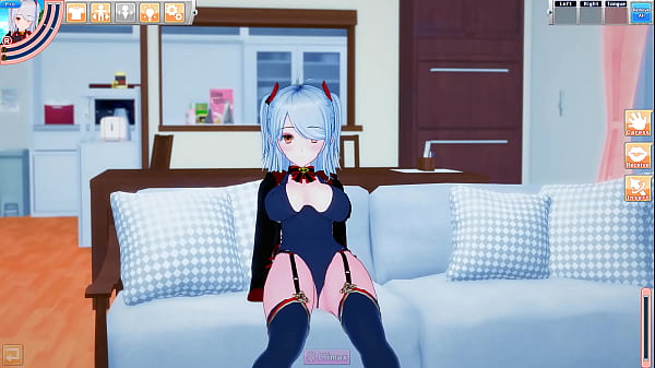 Prinz Eugen Is Smoking In Her New Lingerie, She Torments Bloke With It, Before A Thighjob And Fucking