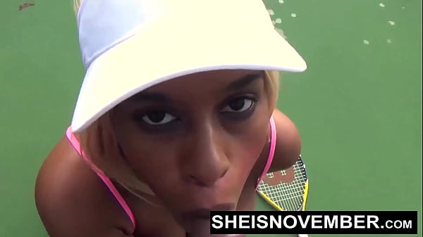 HD 60fps Sporty Stacked Ebony Tennis Player Sheisnovember Get Bare And Milking BBC Outside In Public POV Bj While Kneeling And Loves Baring Enormous Natural Melons Udders And