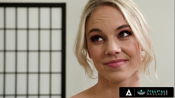 NURU MASSAGE - Beautiful Blonde Kelsey Kane Straddles A Thick Shaft With Her Plump Cooch SPANISH SUBTITLES