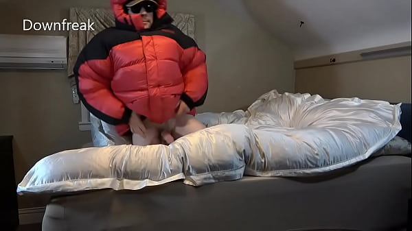 Dry Humping Marmot Parka On Silk Comforter With Cumblast Ending