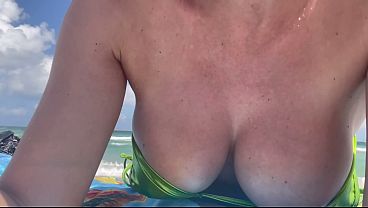 Hot Italian Mommy Artemisia Worship At The Public Beach In Miami Wearing A Micro Bikini Huge Boobs Obsession Ravishing Milf Outside