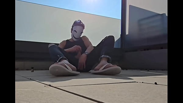 Outdoor Indoor Jerking Off In Jeans Flip Flops