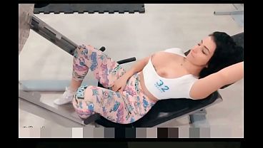 PUBLIC Hot Alluring Latina EMANUELLY RAQUEL DISPLAYING MELONS AND SOME MORE AT THE GYM