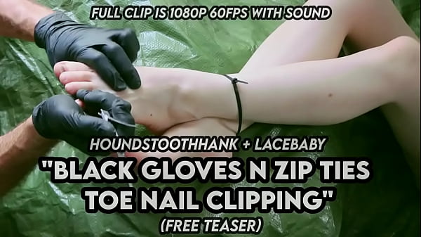 Black Gloves N Zip Ties Toe Plow Clipping