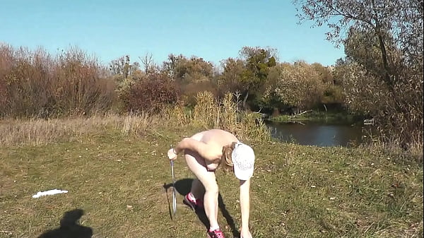 Autumn Sport. Pretty MILF Seasoned Alluring Frina Undresses Undressed And Learns Play Badbinton With Lover. Unclothed In Public Publicly Outdoors Outside. Massive Butt Booty