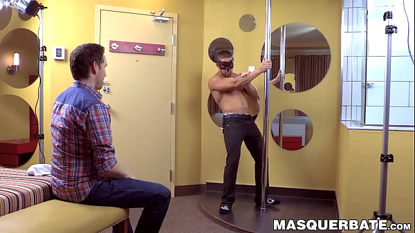 Masked Muscular Dude Feverishly Undresses And Milks Off