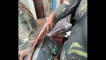 Tattoo Shop Risky Ass Play - Getting Pounded While Tattooing