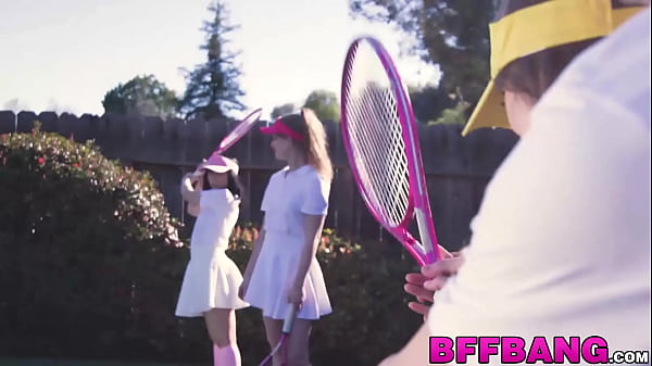 Raven-haired Tennis Babes Fed Jizz POV After Explicit 4some