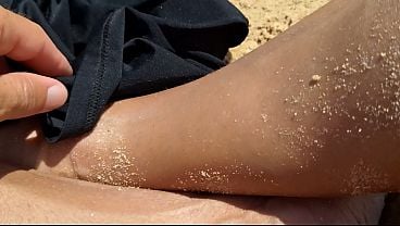 Exhibitionist Couple Bare On Lovely Public Beach - Stunning Slit & Member Compilation