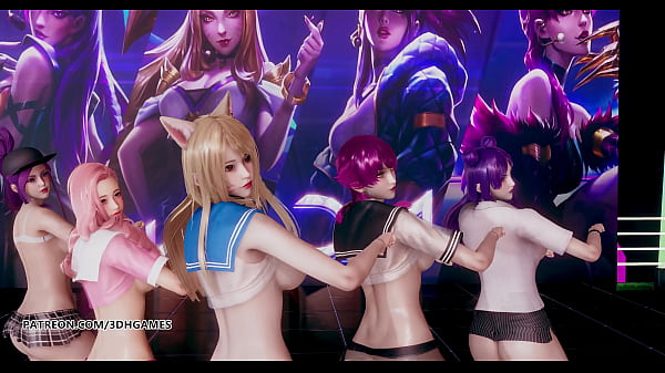 [MMD] Hello Venus -Wriggle Jiggle Hot Kpop Undressed Dance Ahri Akali Kaisa Evelynn Seraphine KDA League Of Legends