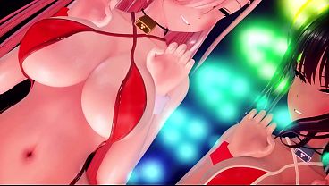 Dos Chicas Semi Desnudas Bailando Al Ritmo