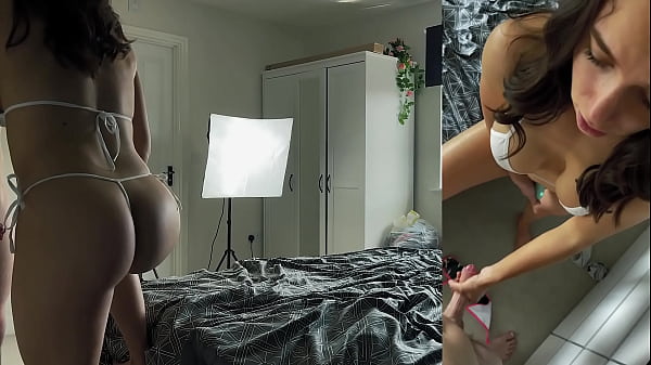 Bikini Stepkid With Gorgeous Butt Strokes Him Off Onto Her Busty Rack