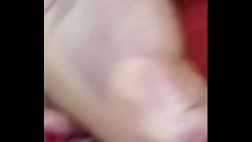 Worship Of The Wrinkled Toes Of The Stepmama. Stepmommy Nurses Her Red Soles