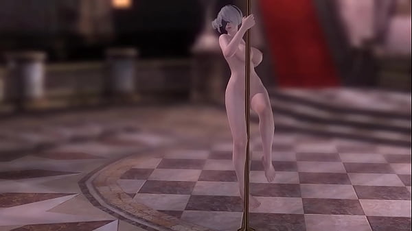 MMD 2B Naked Pole Dance (DOA5LR) (by Teragurl90)