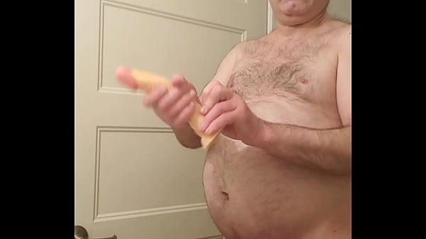Unclothed Martin Lavallée Lubricates, Kisses And Engulfs His Big 8 Inch Dildo