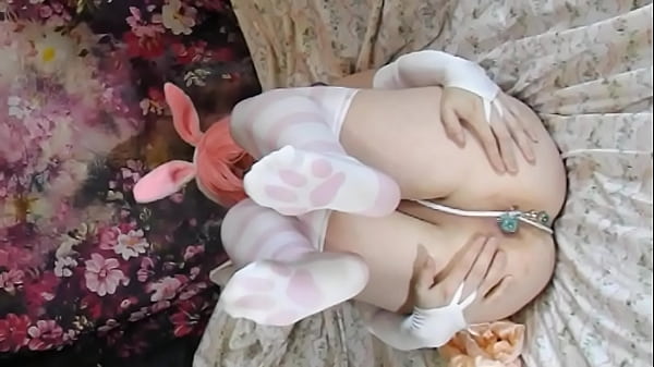 [EroNekoKun] - BunnyBoy In Pink Dress Tries All Bunny Tails