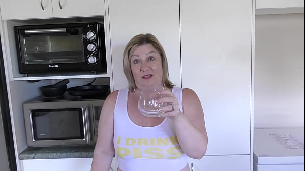 Kiwi Piss Slut Drinks A Full Glass Of Her Own Piss