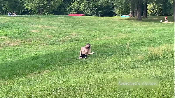 Anastasia Ocean (Emerald Ocean) In The Park With Bare Titties. Public