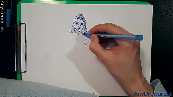 Ballpoint Pen Drawing Nude Chicks With Huge Tits , Hot , HOT !