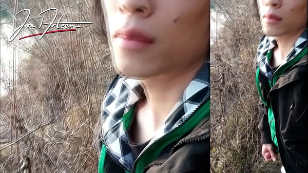 Outdoors, Jon Arteen Masturbates His Tumescent Twink Rod, Ejaculates Jizz That Sticks To His Teases And Slowly Drips.