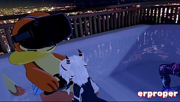 Erpleasure VRChat: Horny Beizel In Vr Gets His Prick Swallowed & Ridden By A Panda Chick