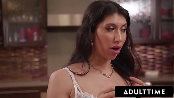 ADULT TIME - Penelope Woods Worships Up Cooch And Rump For Dessert At The Dinner Party! 6 ON 1 MASS FUCKING