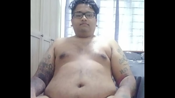 Vaibhav Pumps Off Undressed Whilst Sitting On A Black Office Chair In A Bedroom