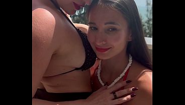 Tempting Gals Waiting You On Terrace In Hot Bikini