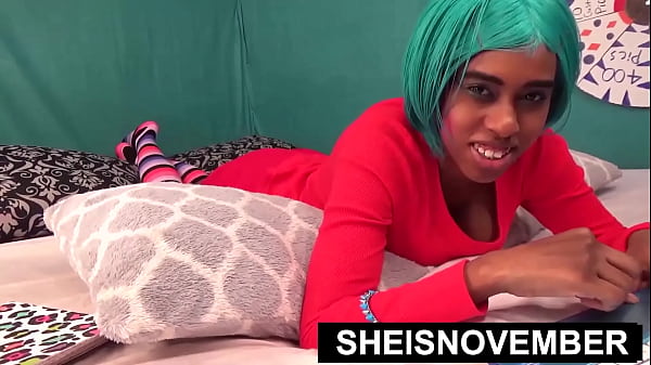 Teeny Slender Spinner Msnovember Splitting Her Black Asshole Open While Arching Her Back, In Fantasy Outfit, Wearing Socks On Sheisnovember