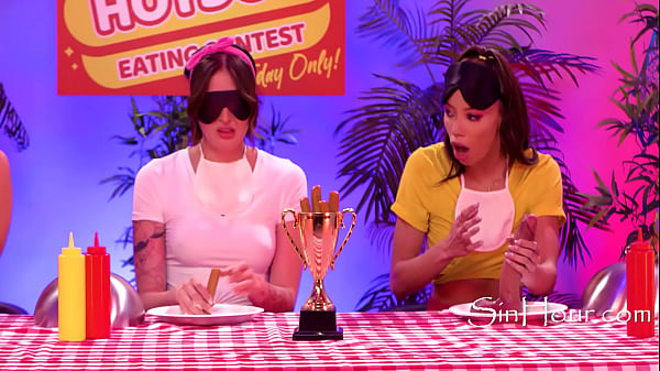 Dkye Gets Her Strapon Sopping At Hotdog Eating Contest
