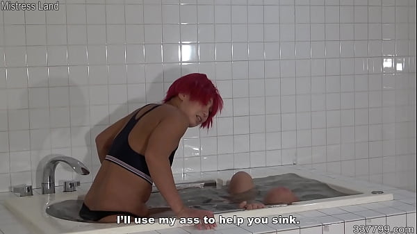 Japanese Femdom Sub Dunked In Bathtub