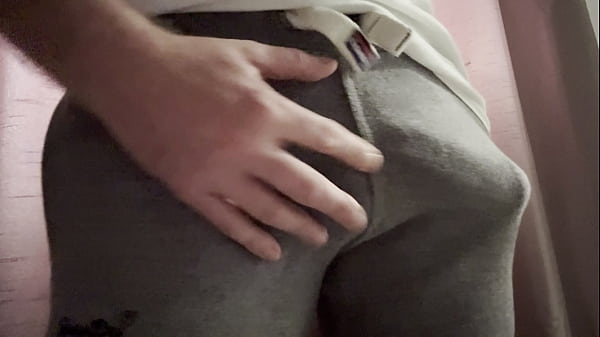 Mr Monster Meat UK Wears The Famous Grey Sweats And Pulls Out His Huge White Member