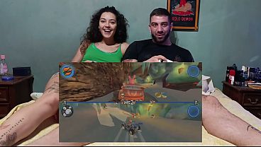 Gamer Chick Playing Racing Games Betting Everything (BACKDOOR)