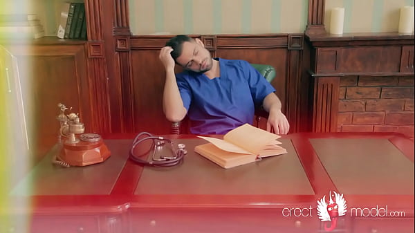 XXX Gay Doctor Fella Masterbating Right On The Work-table
