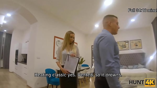 HUNT4K. Nymph In Ravishing Clothes Satisfies Potential Client In Front Of BF