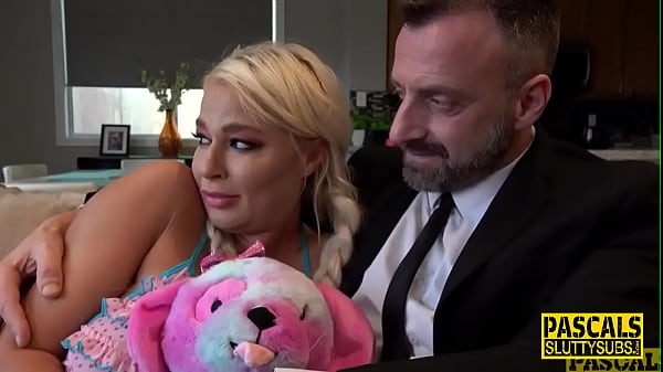 Big-breasted Mommy Sub Plugged And Fucked In Threeway