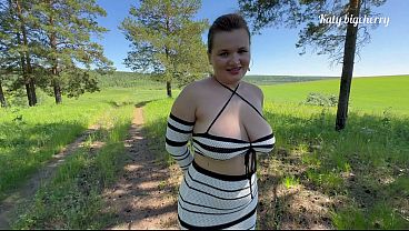 Risky Risky Public Fun With A Hitchhiker In The Middle Of The Forest