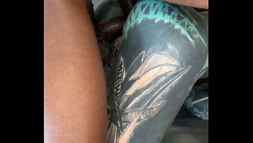 Behind The Scenes: Tatted Nympho Takes Backdoor DAP From Two Gigantic BBCs