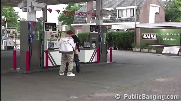 Extremely Pregnant Female Is Fucked In Outdoor Romp Menage Group Sex At A Gas Station
