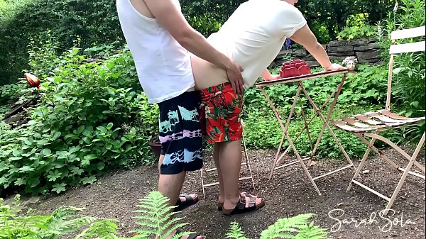 Outdoor Quickie With Standing Rear Entry - Mammoth Seed Of Spooge On Her Cheeks