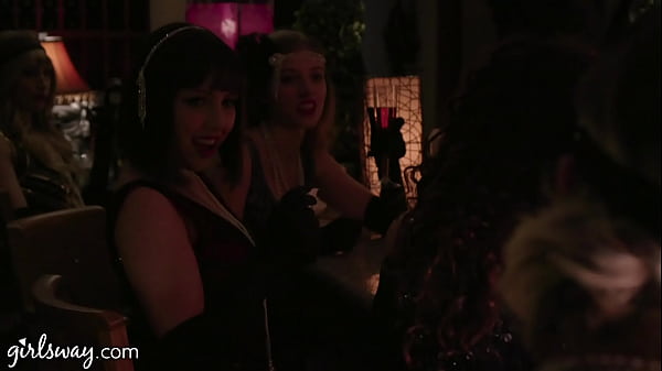 GIRLSWAY - Vintage Ladies Gets Untamed In Front Of Everyone On The Bar Of The Speakeasy