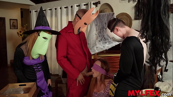 Mylfex - Ginger Stepmom Struck By Her Boys And Babe In A Halloween Prank