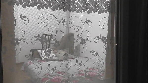Peeping. Spy. Spying. Spy View. Neighbour Man In Evening Looks Into Bedroom Window Of An Exposed Lady Tenant Mommy. Smoking-hot Mom Masturbates Juicy Pussy And Gets A Strong