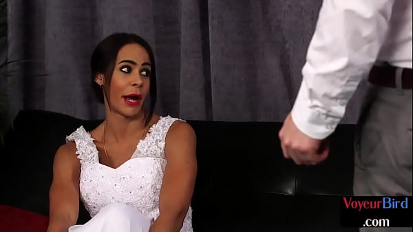 Femdom Unscripted Bride Peels Off While Hubby Pumps On Her