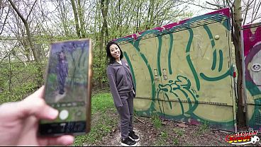 GERMAN SCOUT - Small 43kg Half Asian Coed Lore Pick Up For Very First Time Casting Ram