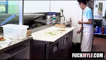 WTF HOTWIFE Customer Gobbles Chef And Stuffed In Kitchen Nina Elle, Juan Loco